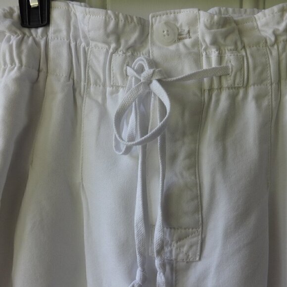 Free People size XS white paper bag waist jeans chino style, side & back pockets - Picture 2 of 12